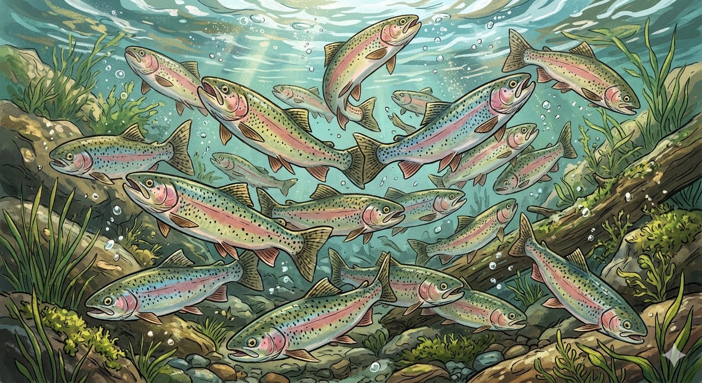 魚が横切って視界を遮ってしまう事も