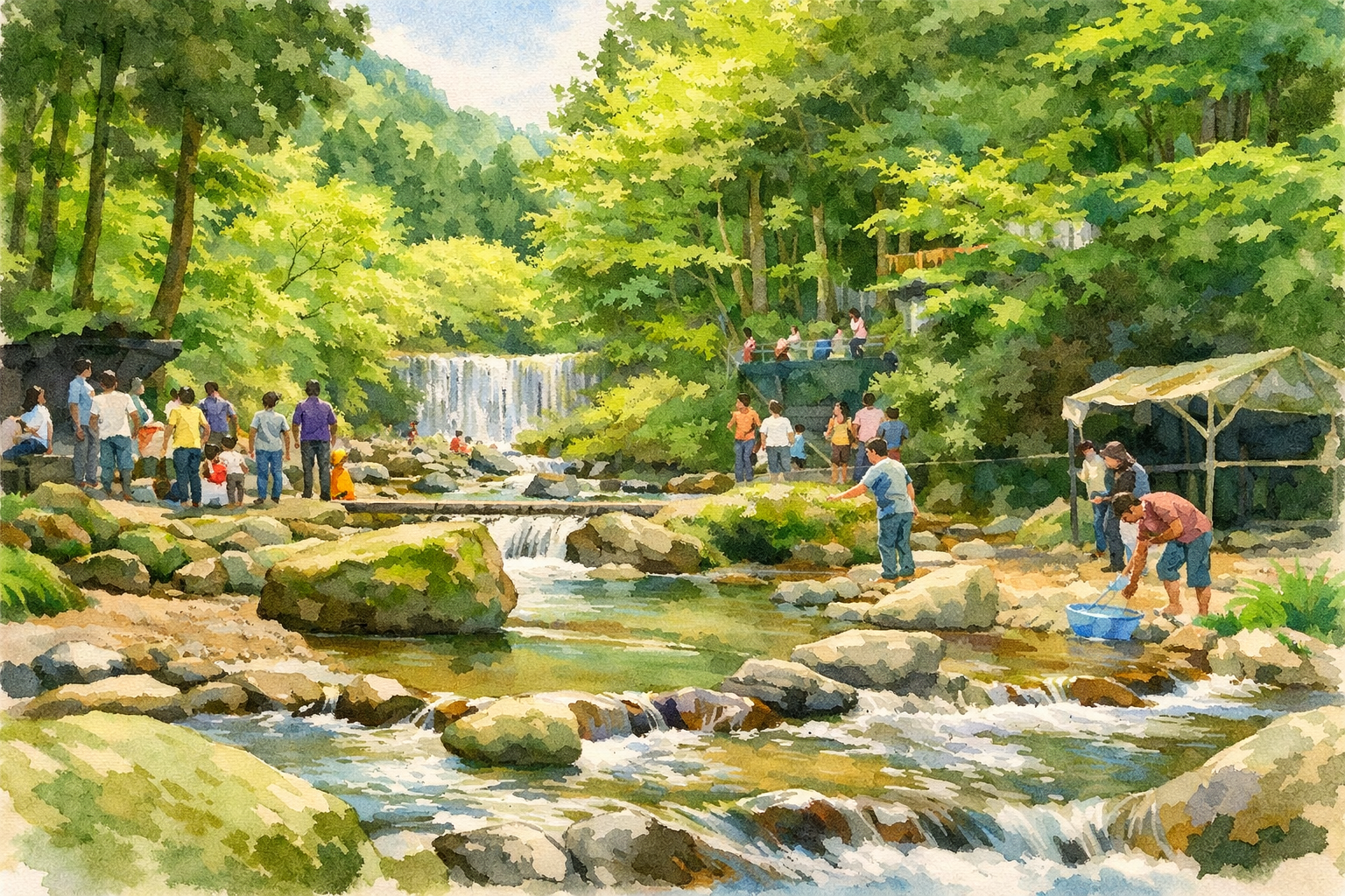 谷太郎川ます釣場